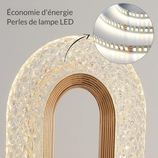 Lampe de chevet Ovale Tactile en Cristal - lampechevetdesign.com