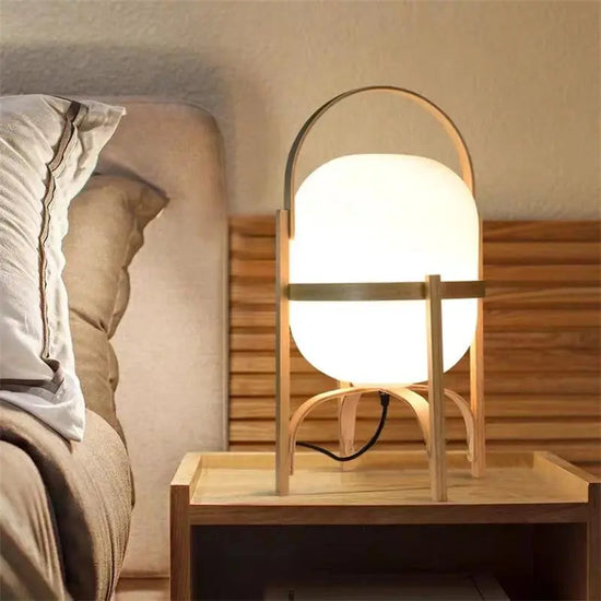 Lampe de chevet en Bois Japonaise - lampechevetdesign.com