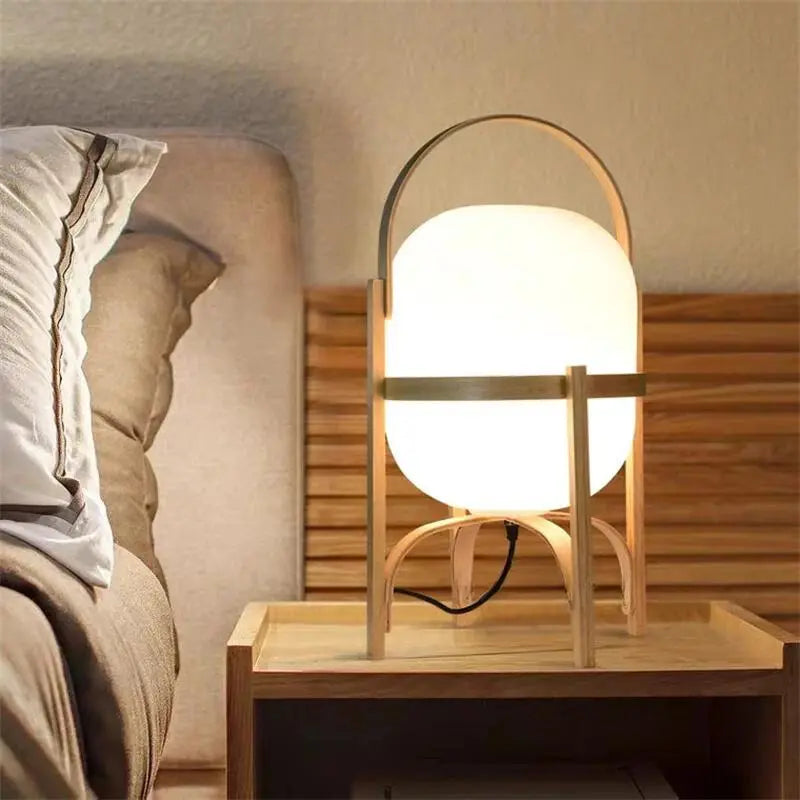 Lampe de chevet en Bois Japonaise - lampechevetdesign.com