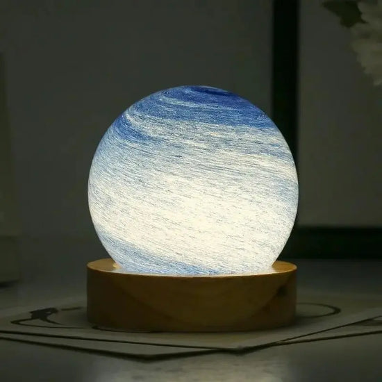Lampe de chevet 3D en Verre Planète - lampechevetdesign.com