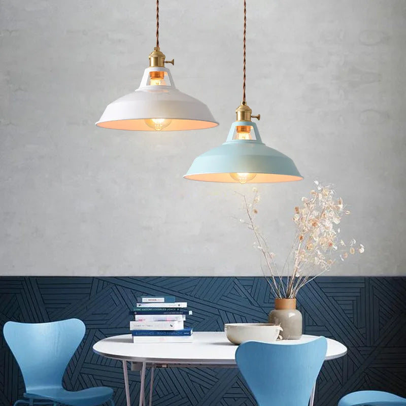 Pendant Light Retro Industrial Colorful Restaurant Kitchen Home Ceiling Lamp Vintage Hanging Light Lampshade Decorative Lamps - lampechevetdesign.com