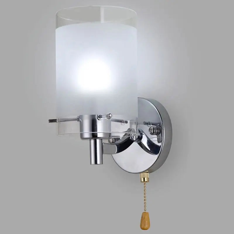 Modern Glass and Metal Wall Bedside Lamp