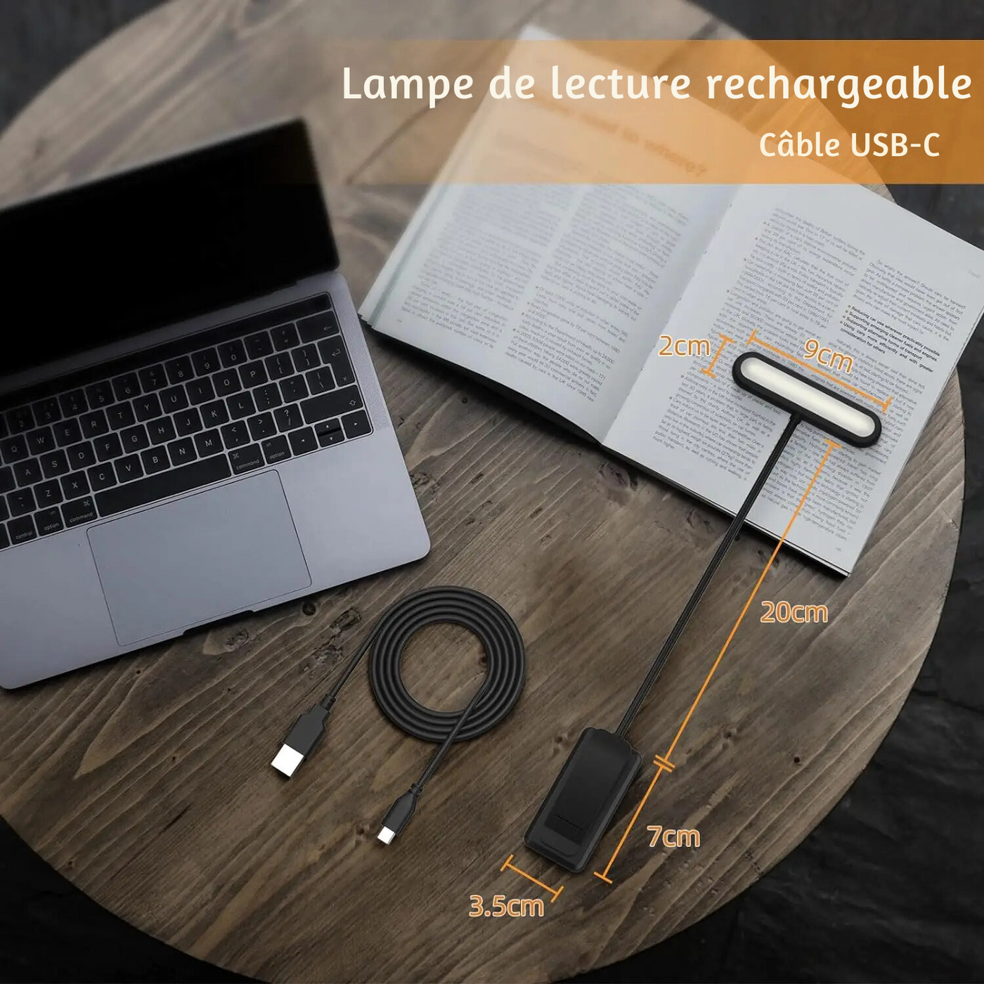 Rechargeable LED Clip-on Reading Bedside Lamp