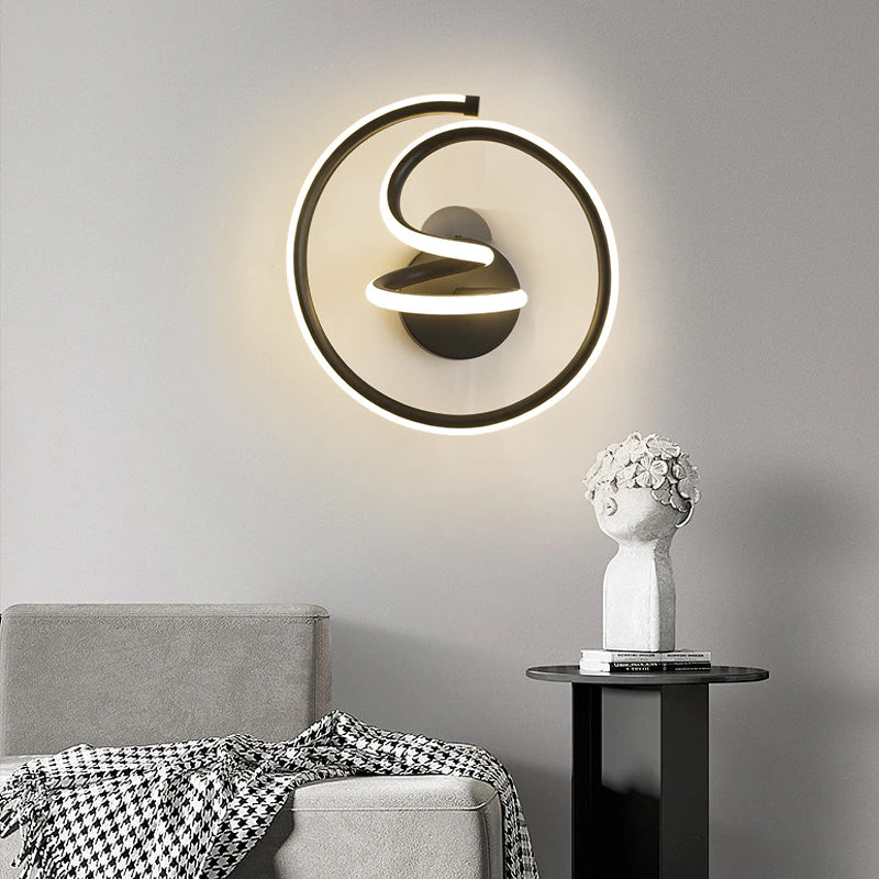 Minimalist Style Wall Lamp Bedhead LED Lumens Bedroom Living Room Staircase Aluminum Home Lighting For TV Wall Home Decor Lamp - lampechevetdesign.com