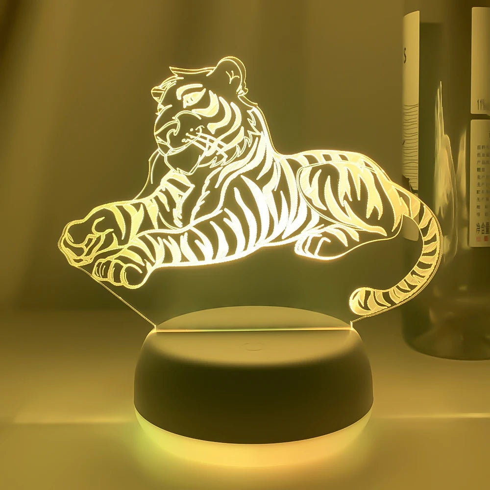 Lampe de Chevet 3D LED Tigre pour Enfant