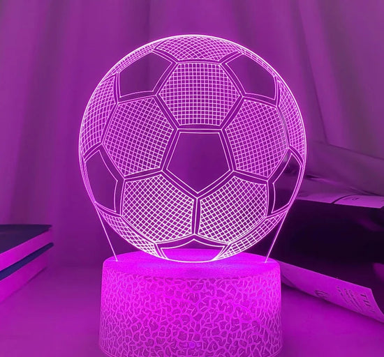 Lampe de chevet 3D Tactile ballon de Football - lampechevetdesign.com