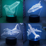 Lampe de chevet 3D LED Avion Bateau Fusée - lampechevetdesign.com