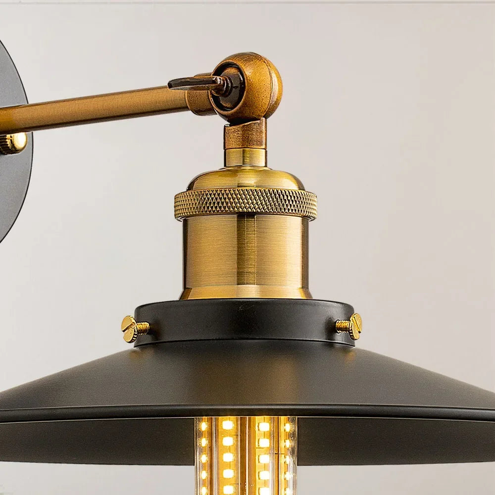 Black Retro Wall Bedside Lamp
