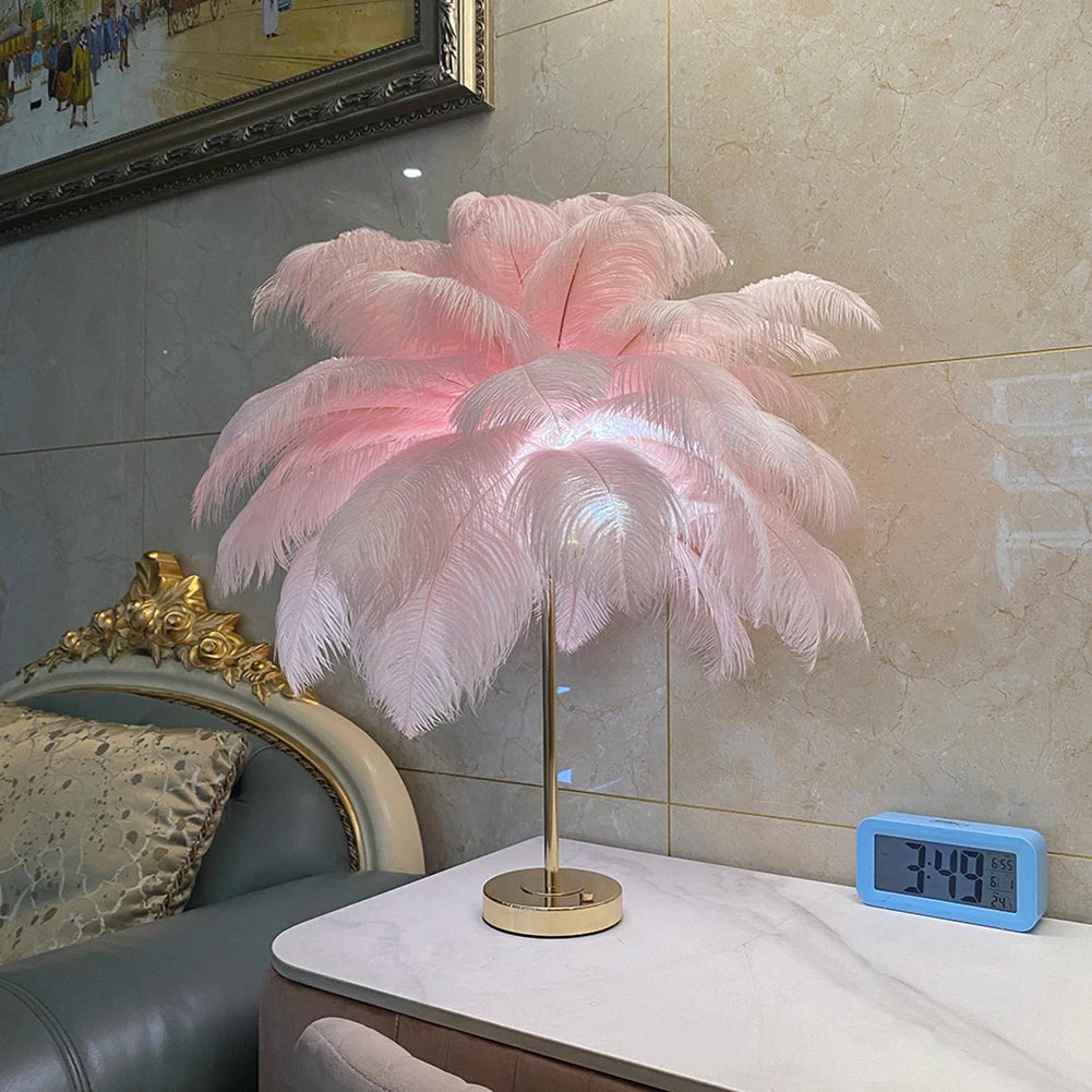 Lampe de chevet Plumes Tactile LED - lampechevetdesign.com