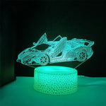 Race Car Night Light for Boys LED 3D Illusion Lamp 16 Colors Remote Bedroom Decoration Bedside Lamp Christmas Birthday Gift Kids - lampechevetdesign.com