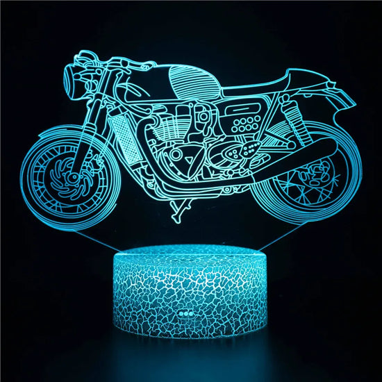 Lampe de chevet 3D Tactile Moto - lampechevetdesign.com