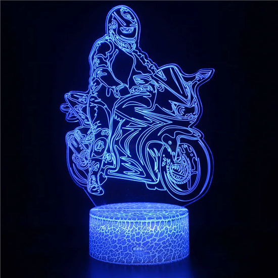 Lampe de chevet 3D Tactile Moto - lampechevetdesign.com