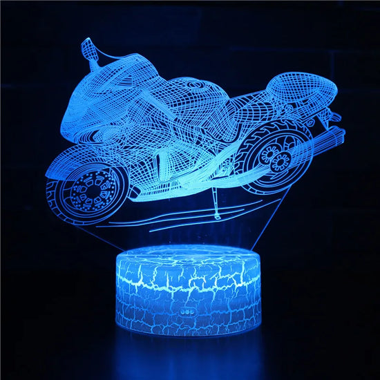 Lampe de chevet 3D Tactile Moto - lampechevetdesign.com