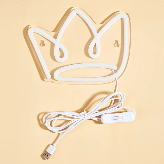 Lampe de chevet LED USB Néon Couronne - lampechevetdesign.com