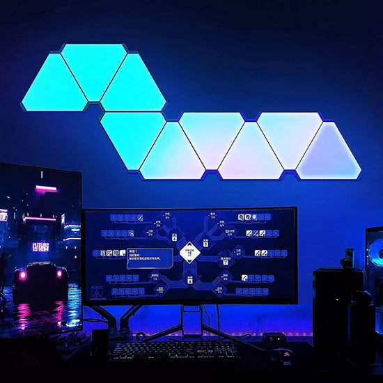 Lampe de chevet Murale LED Triangulaire RGB - lampechevetdesign.com