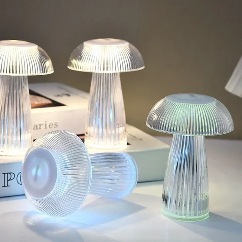 Transparent Mushroom Night Light Bedside Lamp