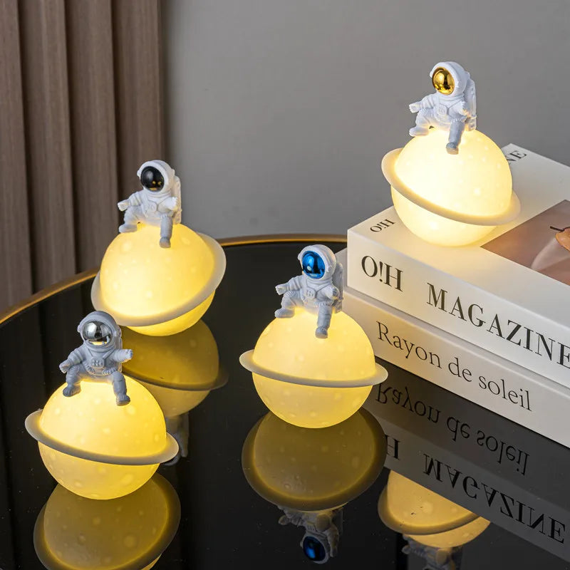 Lampe De Chevet Astronaute Lune Nocturne