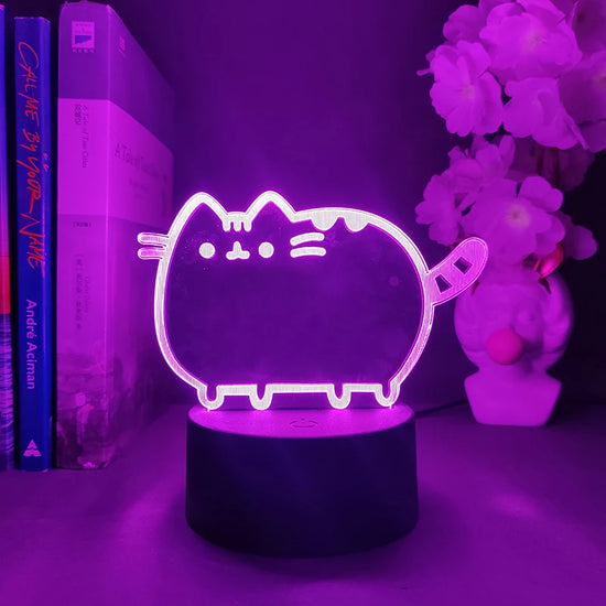 Lampe de chevet Néon Tactile Chat Mignon - lampechevetdesign.com