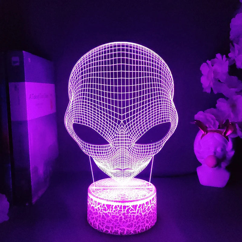 Pop-eyed Alien Shape 3D Night Light Child Cool Present for Bedroom Decor Cute Birthday Color Gift LED Table Lamp Baby Nightlight - lampechevetdesign.com
