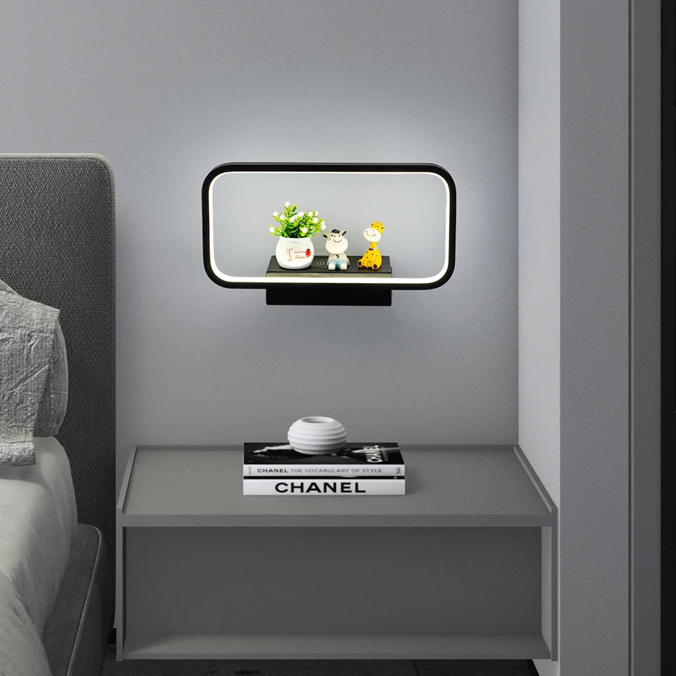 Modern Touch Wall Bedside Lamp with Phone Charger