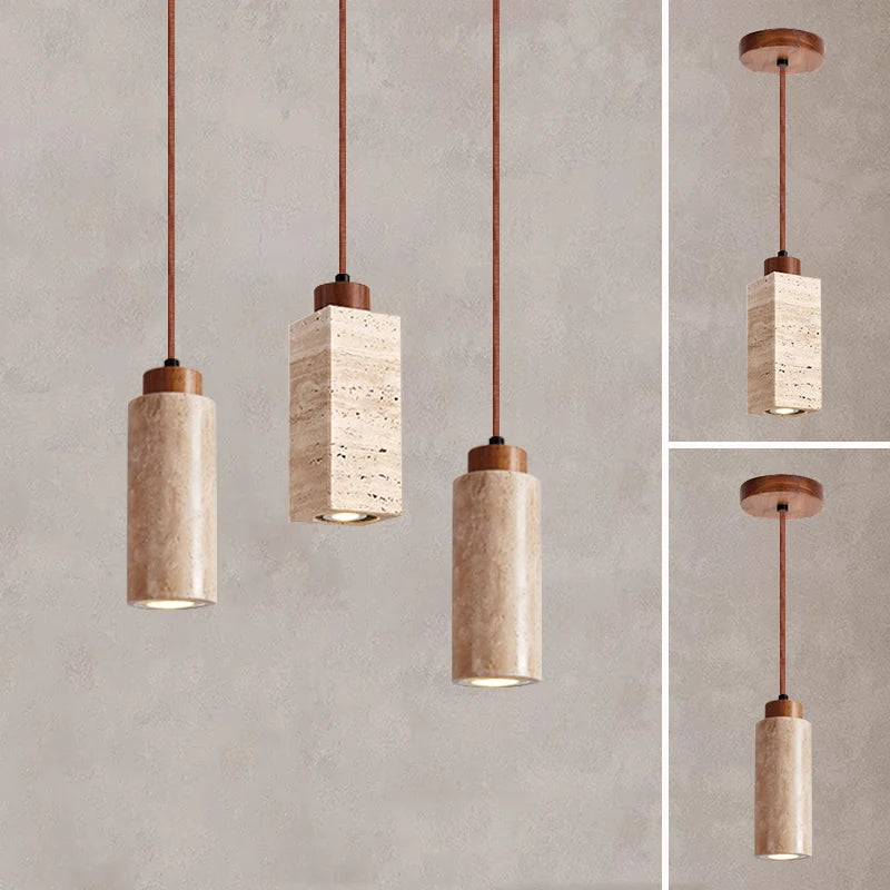 Nordic Travertine Marble Bedside Lamp