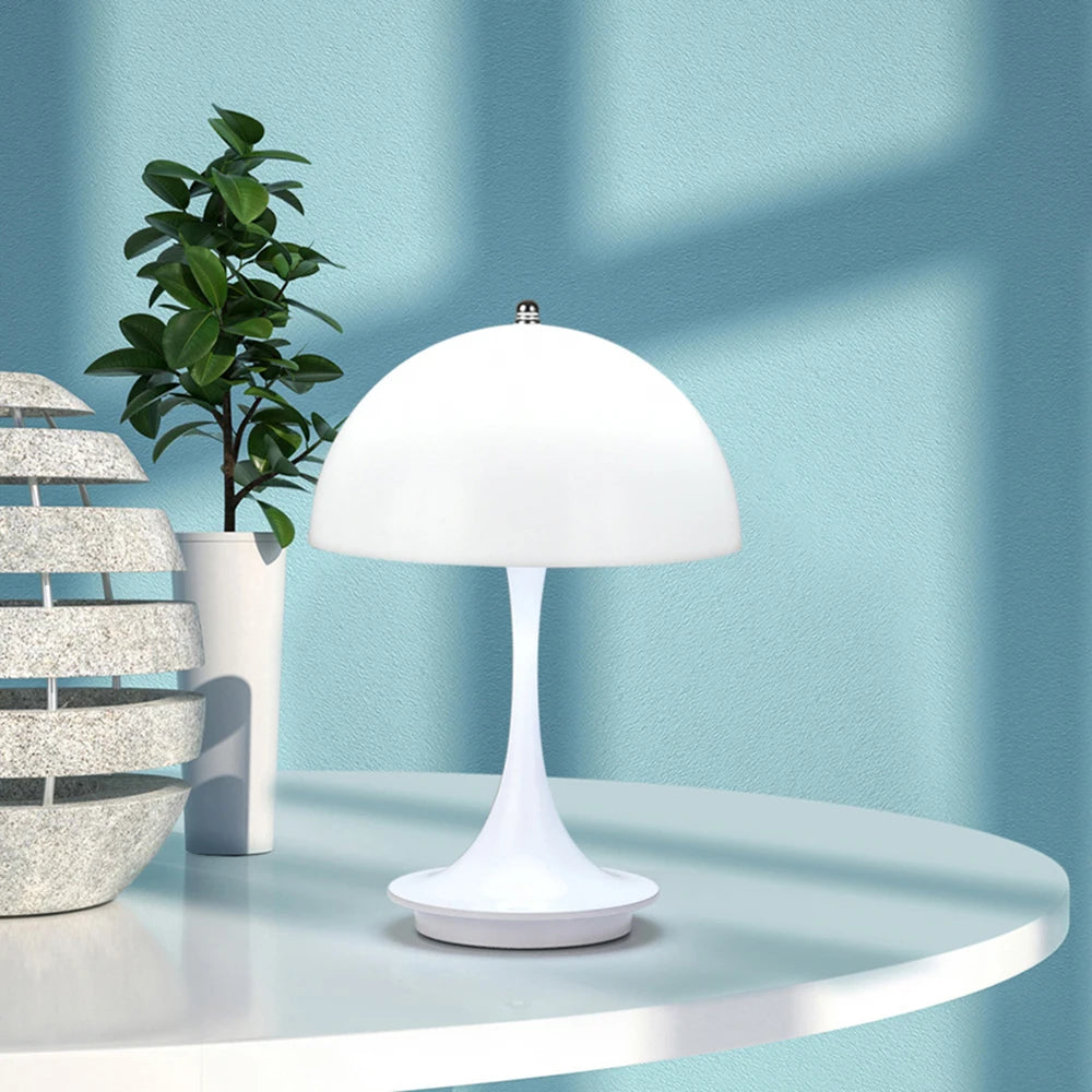 Mushroom table lamp PC luminous lampshade rechargeable desk lamp bedroom bedside decorative night light - lampechevetdesign.com