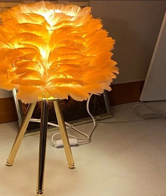 Lampe de chevet Plumes Douce - lampechevetdesign.com