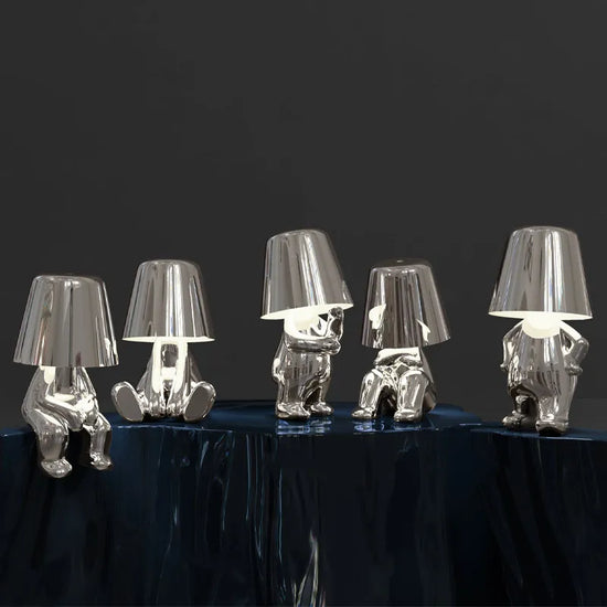 Lampe de chevet Tactile Rechargeable Or & Argent - lampechevetdesign.com