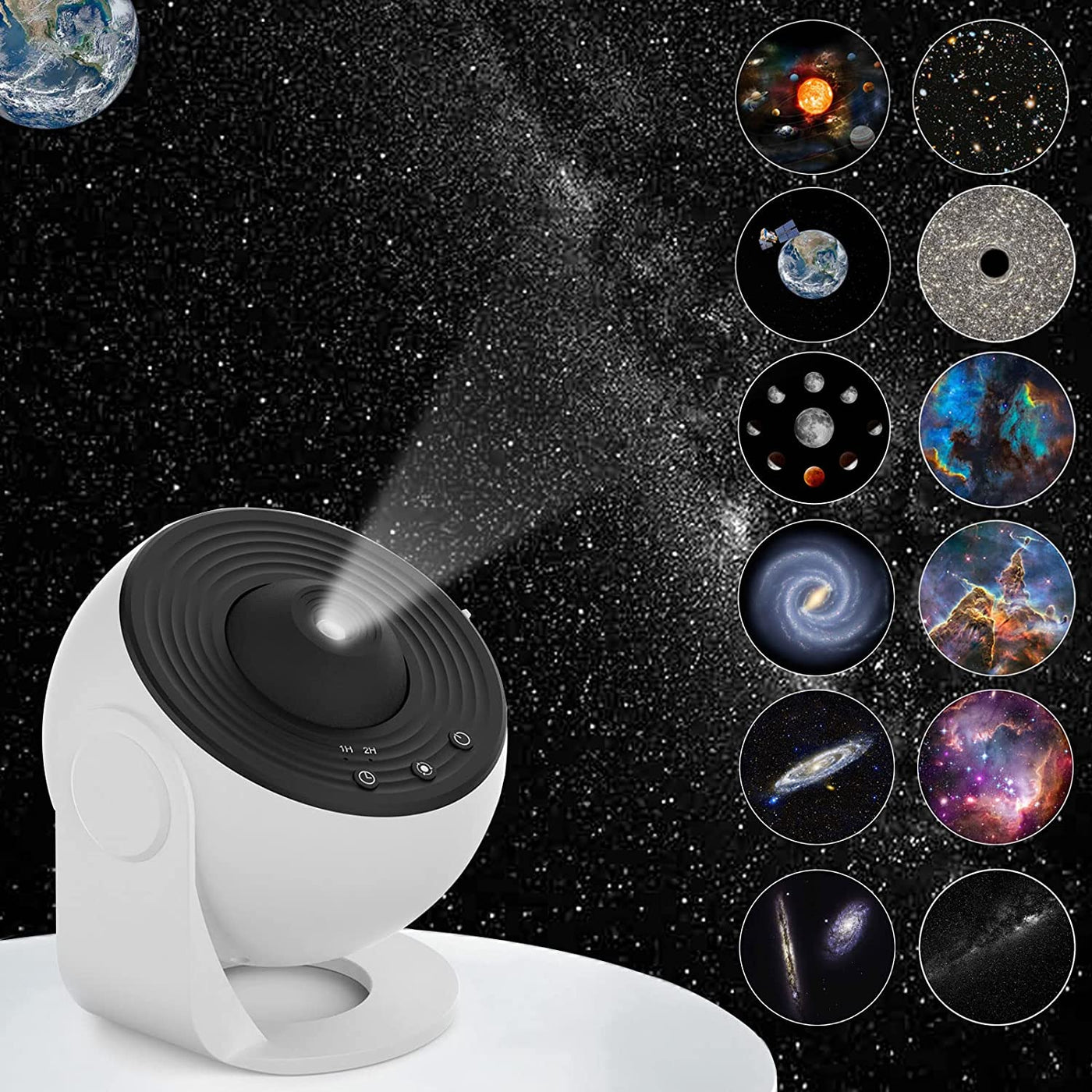Lampe de chevet USB Projecteur Galaxie & Espace - lampechevetdesign.com