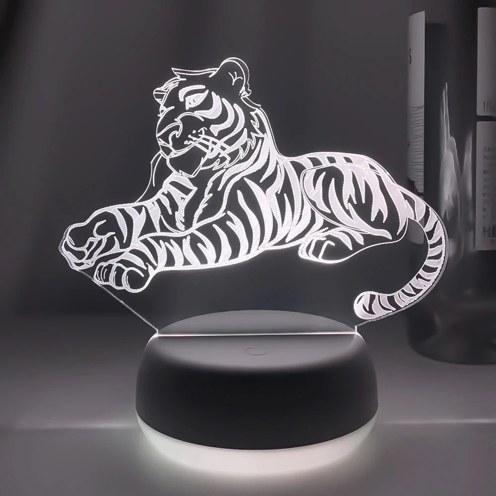 Lampe de Chevet 3D LED Tigre pour Enfant