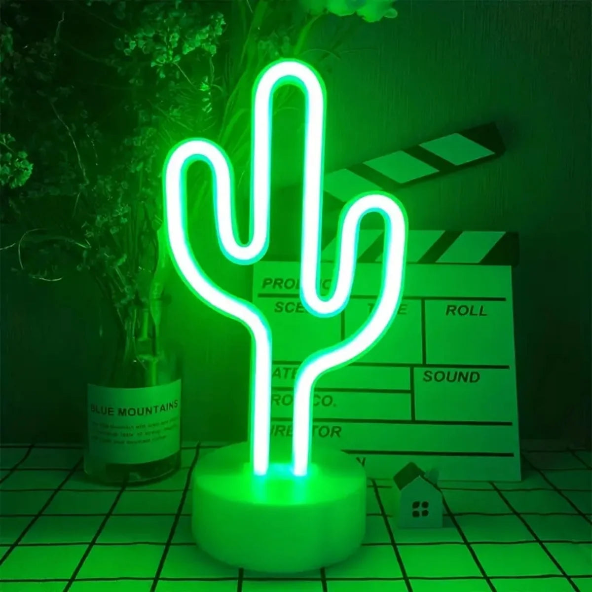 Neon Cactus Bedside Lamp