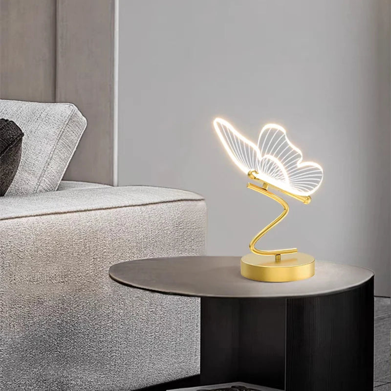 Designer Golden Butterfly Bedside Lamp