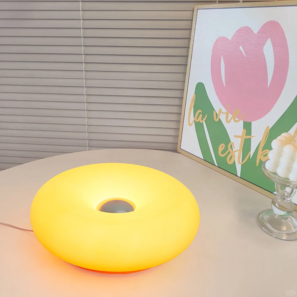 Orange Bauhaus Style Desk Lamp with USB Port