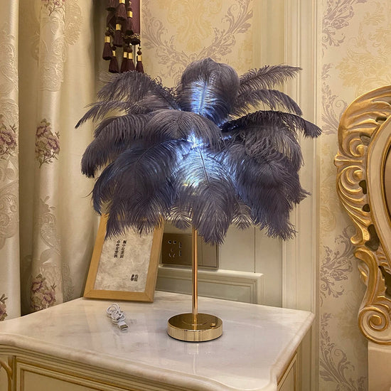 Lampe de chevet Plumes Tactile LED - lampechevetdesign.com