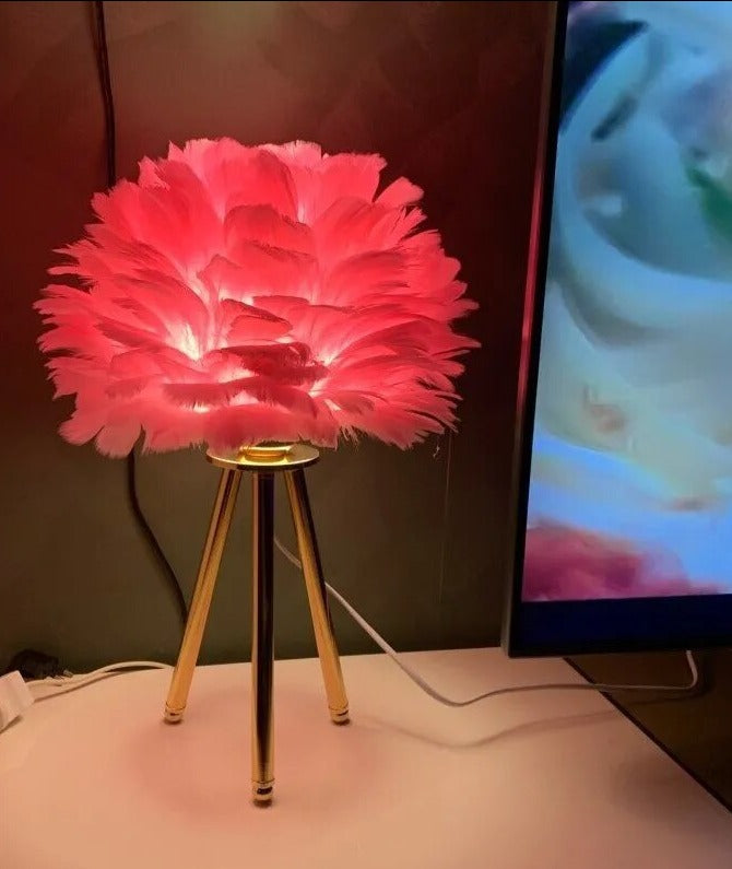 Lampe de chevet Plumes Douce - lampechevetdesign.com