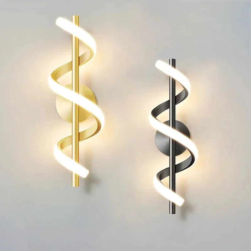 Luxurious LED Spiral Wall Bedside Lamp
