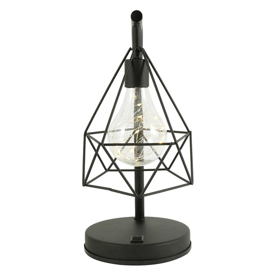 Lampe de chevet Noir Industrielle Géométrique - lampechevetdesign.com