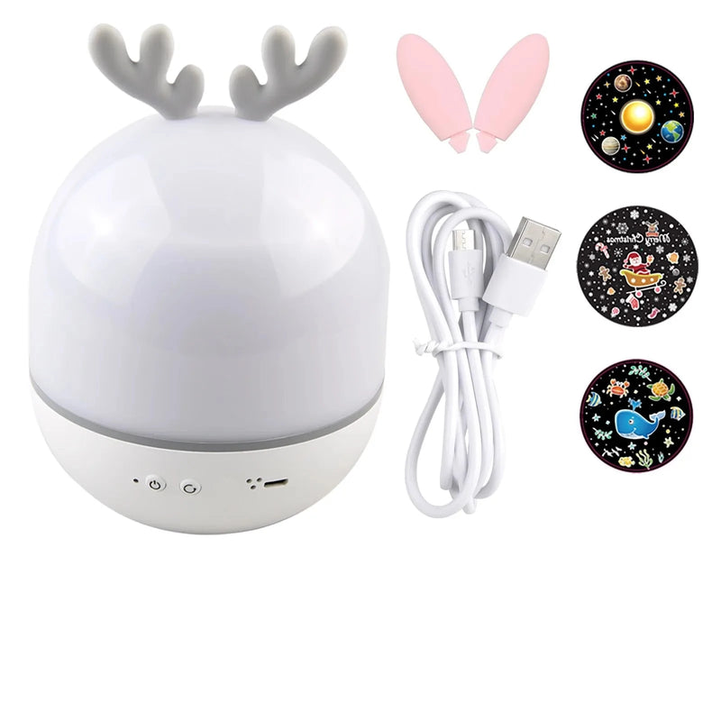 Lampe de chevet USB Projecteur Cerf - lampechevetdesign.com
