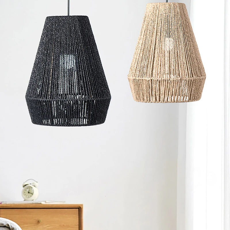 Rattan Hanging Bedside Lamp Shade