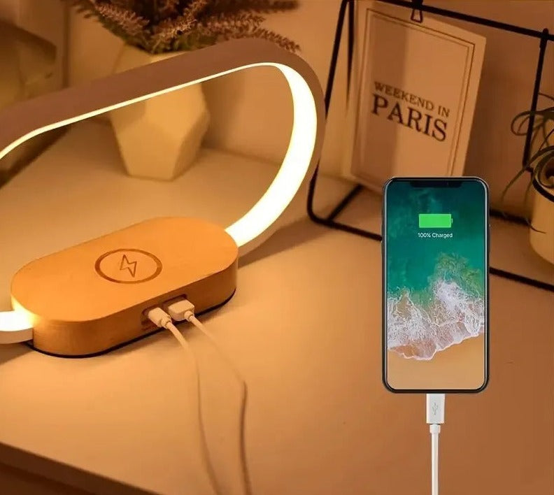 Lampe de chevet Tactile Chargeur de téléphone Ovale - lampechevetdesign.com