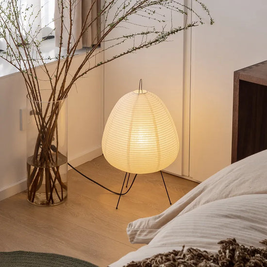 Lampe de chevet Japonaise Akari en Papier - lampechevetdesign.com