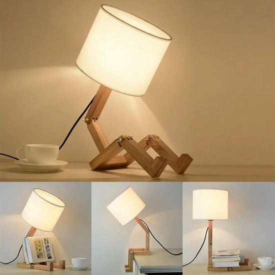 Lampe de chevet en Bois Flexible Robot - lampechevetdesign.com