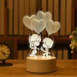 Lampe de chevet 3D LED Saint-Valentin - lampechevetdesign.com