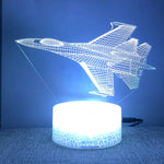 Lampe de chevet 3D LED Avion Bateau Fusée - lampechevetdesign.com