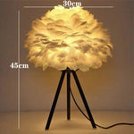 Lampe de chevet Plumes Douce - lampechevetdesign.com