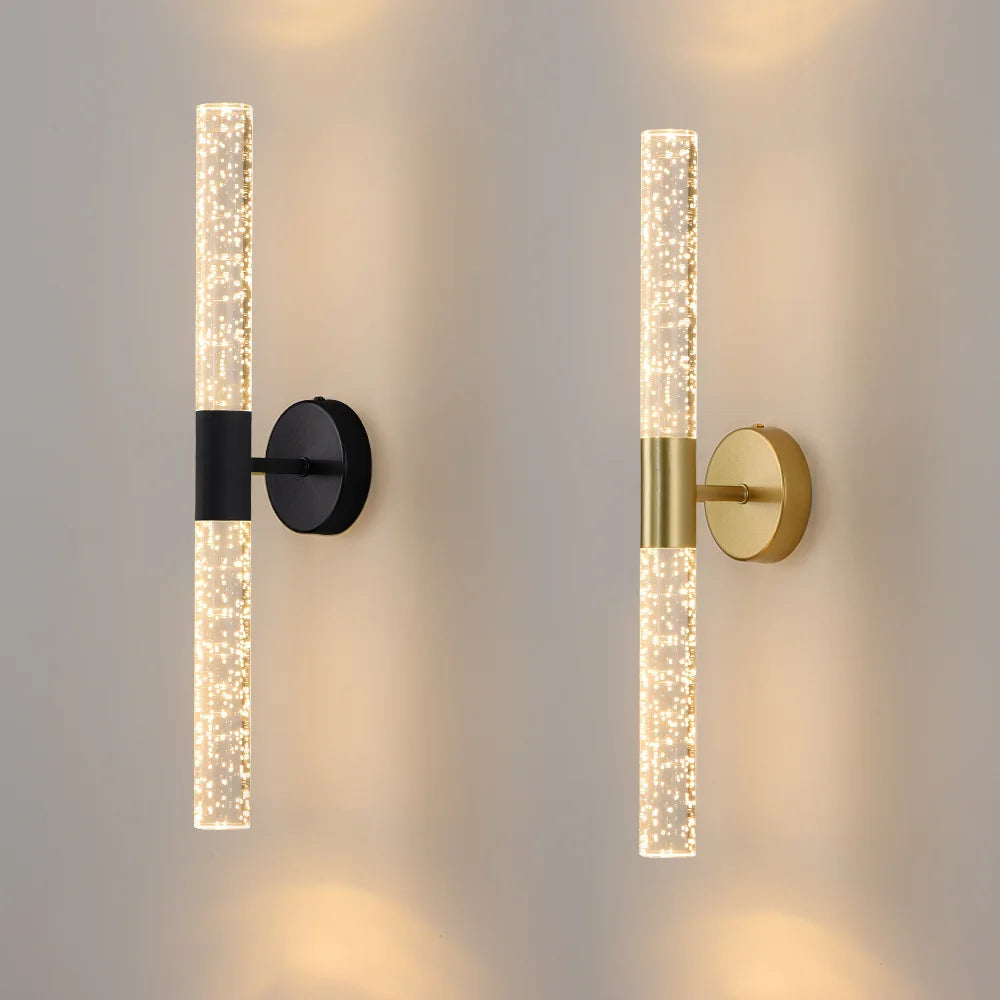 Modern LED Wall Lamp with Crystal Stem