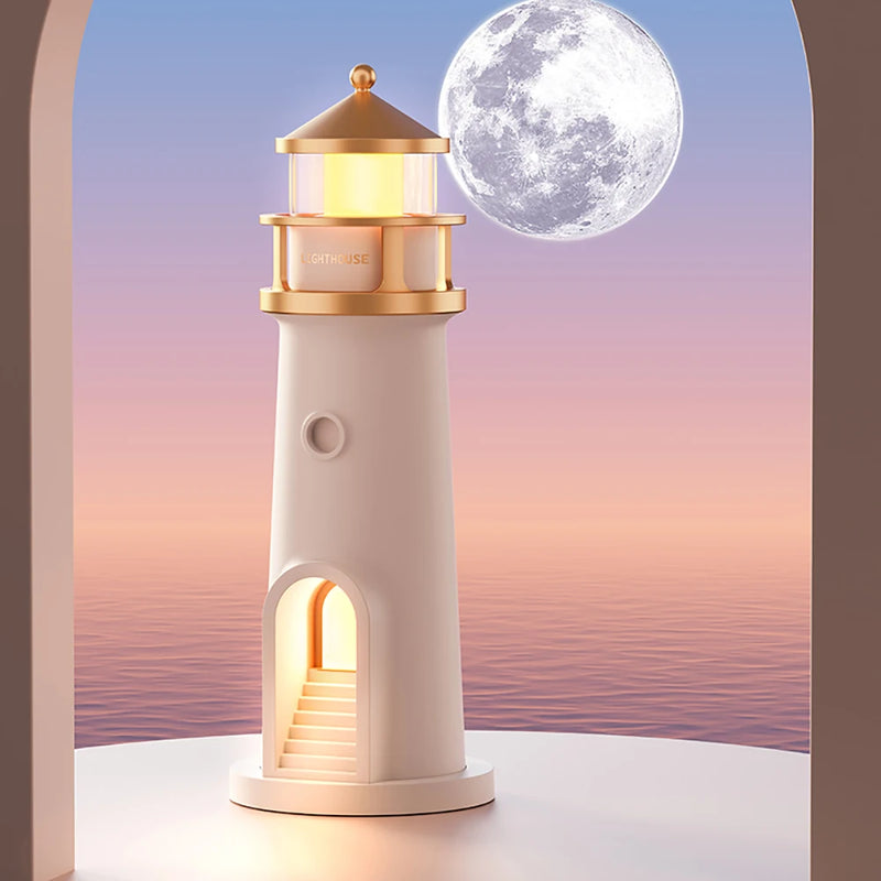Lampe de Chevet Phare Lune Projection Bluetooth - lampechevetdesign.com