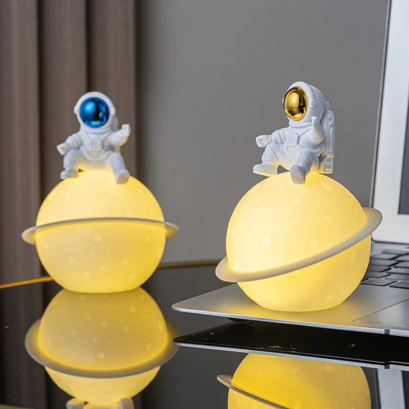 Lampe De Chevet Astronaute Lune Nocturne