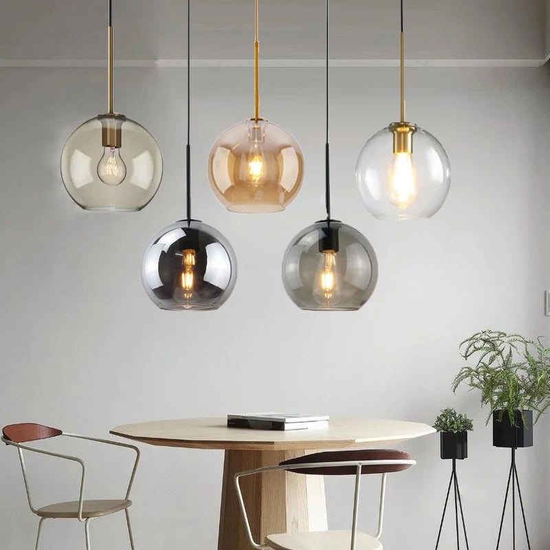 Nordic Glass Hanging Bedside Lamp