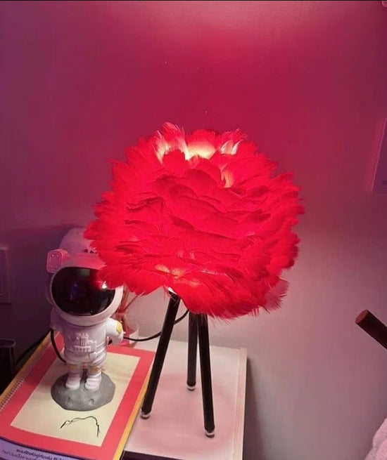 Lampe de chevet Plumes Douce - lampechevetdesign.com